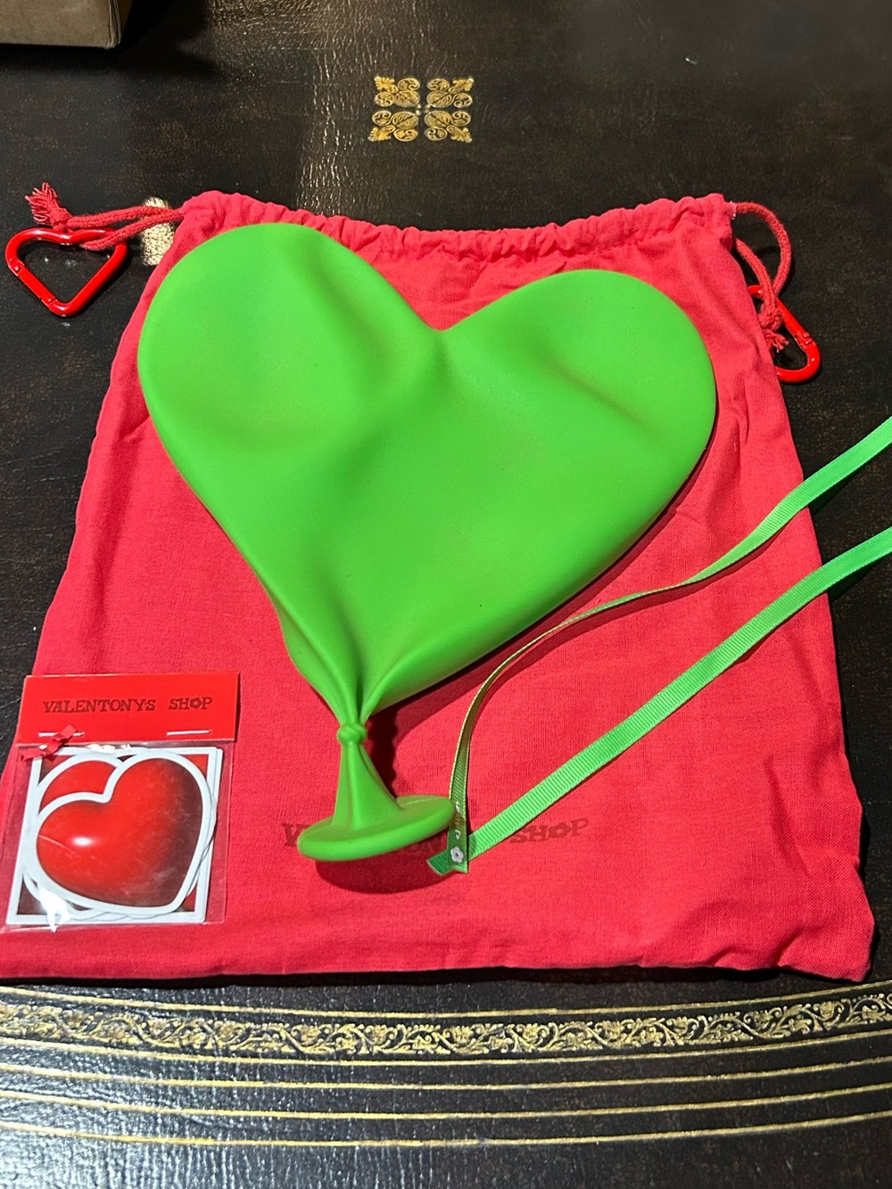 CJ Hendry Deflated Heart Balloon Sculpture in green